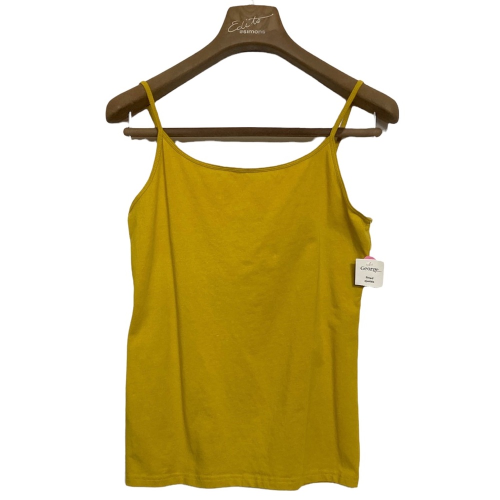 XL•GEORGE•NWT•MUSTARD YELLOW /OLIVE TONE FITTED BASIC CAMI•